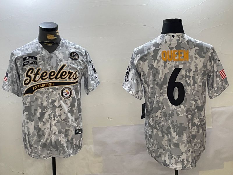 Men Pittsburgh Steelers #6 Queen Nike Arctic Camo 2024 Salute to Service Limited NFL Jersey style 5->pittsburgh steelers->NFL Jersey